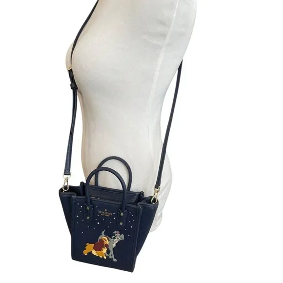 Disney x Kate Spade New York Lady And The Tramp Mini Tote Bag KH463 Blue Multi